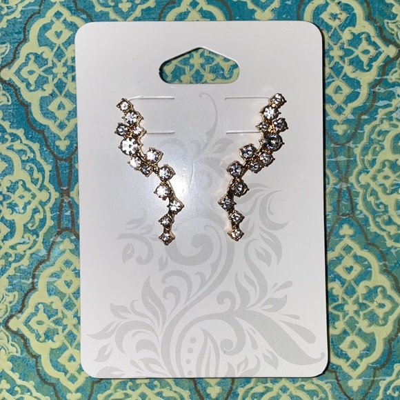 BaubleBar Ear Crawlers Gold Tone with Crystals​ - Picture 1 of 4